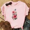 Футболка с цветочным принтом и бабочкой, модная футболка 90-х годов, милая милая одежда, повседневная женская футболка с коротким рукавом и принтом, женская женская футболка с графикой