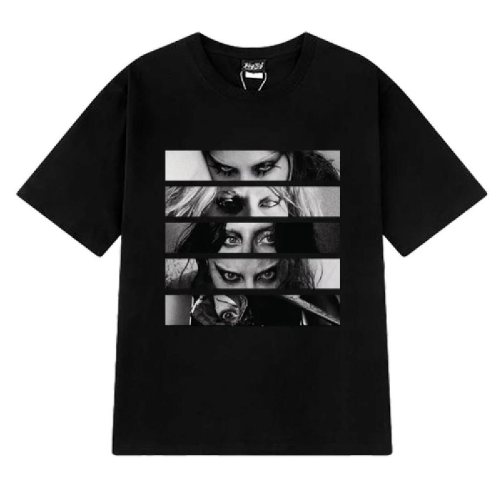 Горячая Распродажа Футболка с графикой Lady Gaga и музыкой 90-х Унисекс готическая Оверсайз с коротким рукавом Мужская Женская черная 100% хлопок одежда