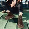Fashion Autumn Winter Men's Boots Thick Sole and High-quality Minimalist Style Fashion Street Height Increasing High Top Leather Shoes