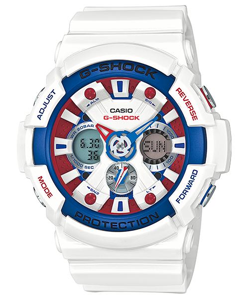 Casio Мужские кварцевые часы GA-201TR-7A из нержавеющей стали, водонепроницаемые 200M, ударопрочные, цифровые
