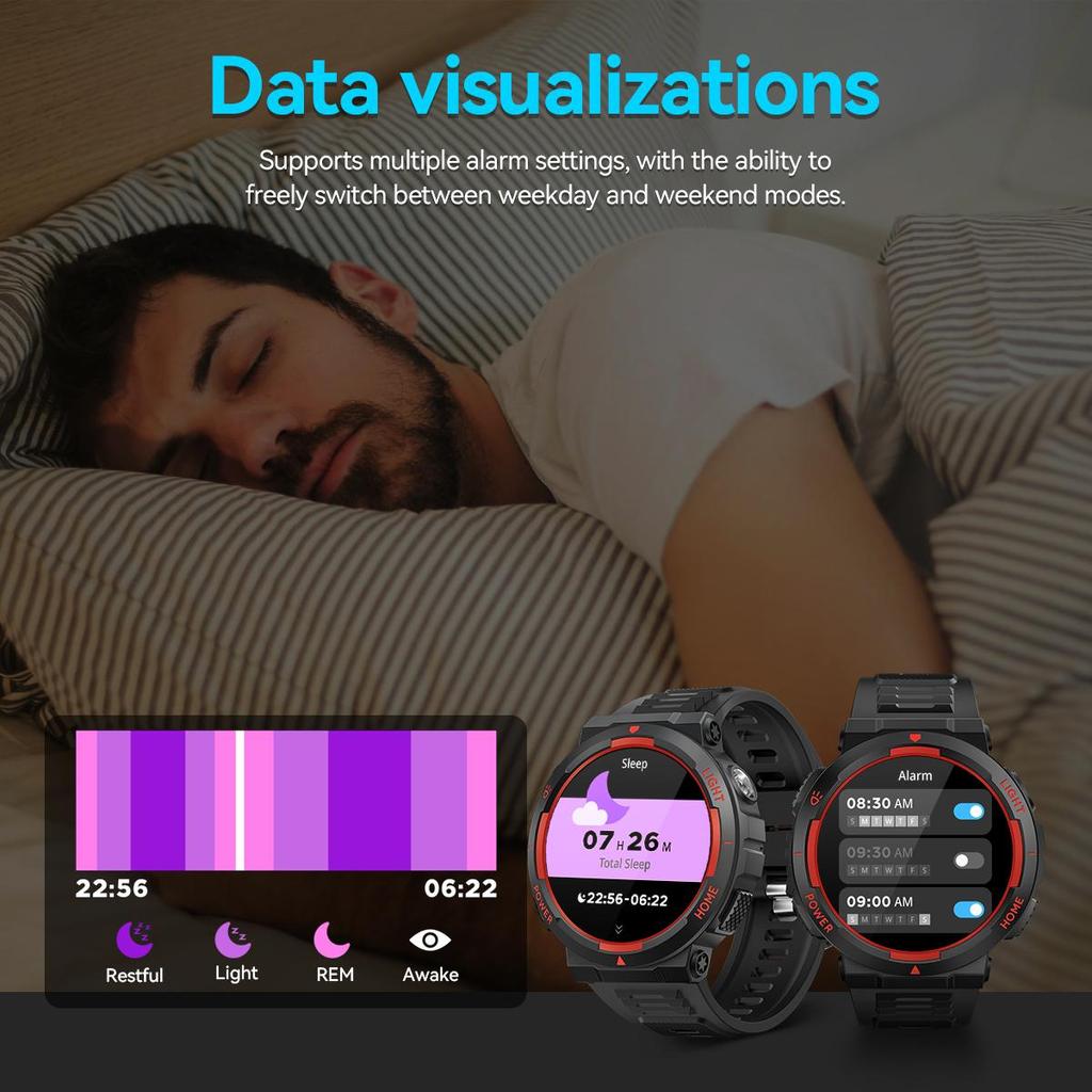 SmartWatch for Men 3ATM Waterproof with Call/LED Flashlight 2.02" HD Screen Smartwatch Compass Fitness Tracker HR/Blood Pressure Monitor Watch