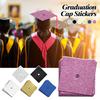 Graduation Cap Decorations Glitter Gold Cap Paper Self Adhesive Stickers for Graduation Cap Topper Diy Mortarboard Bachelors Hat