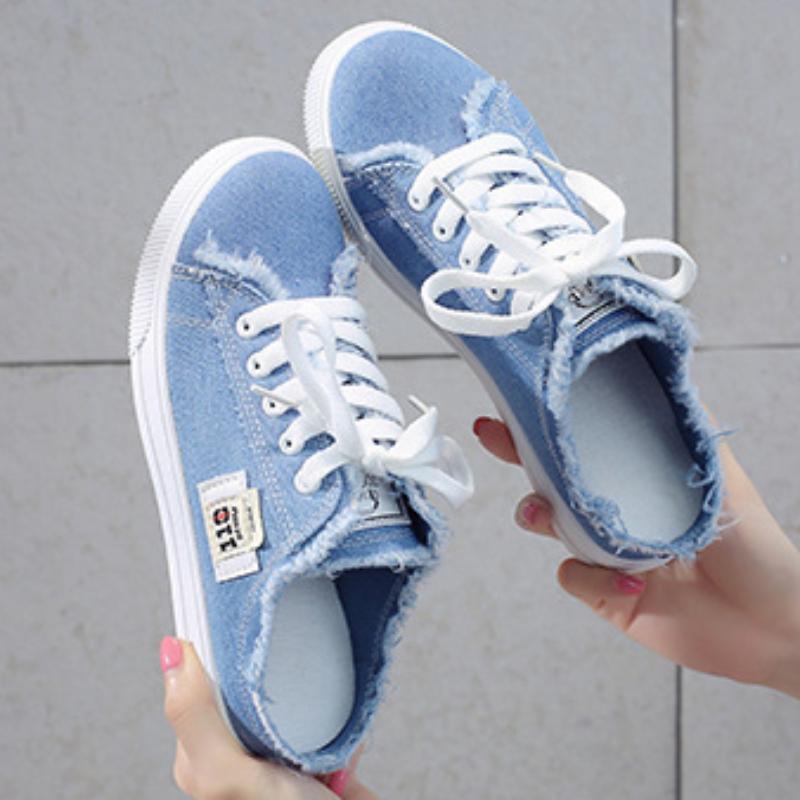 Парусиновые туфли женские весенние и летние маленькие белые туфли туфли на плоской подошве туфли для досок Ленивые туфли