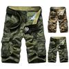 Шорты мужские средней посадки с эластичным поясом, застежкой-молнией, камуфляжным принтом и множеством карманов, шорты карго