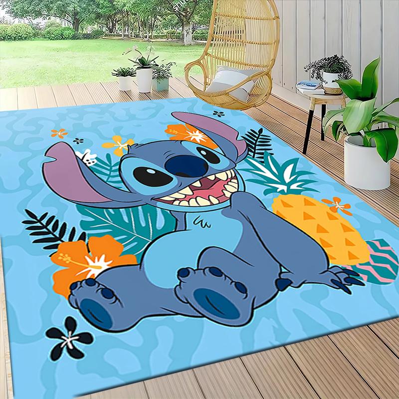 1Pc Lilo Stitch Tropical Adventure Carpet Rug Customizable Soft Washable Antislip Home Living Room Sofa Mats Personalized Rug 091784