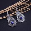 Natural Lapis Lazuli Gemstone Handmade 925 Sterling Silver Earring 2.30" J8s00