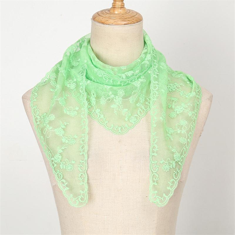 Women Lace Triangle Scarf Sweet Girls Sunscreen Scarf Spring Summer French Beach Style Hair Tie Vintage Female Lady Muslim Hijab