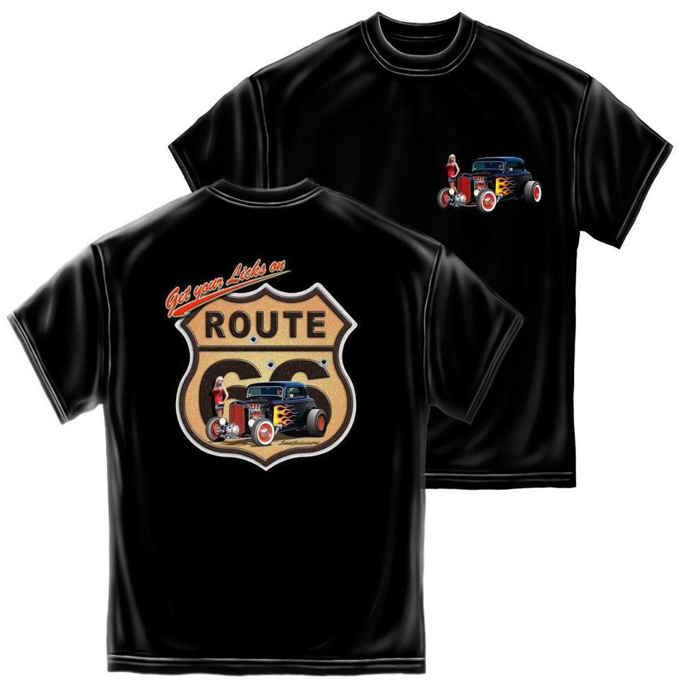 ERAZOR BITS Футболка Get Your Licks On Route 66 Двусторонняя футболка Hot Rod Новая мужская унисекс футболка