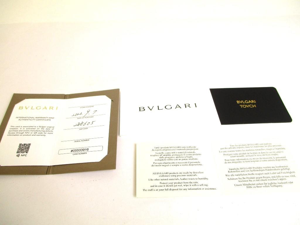 Authentic BVLGARI Black Leather BVLGARIBVLGARI 6 Pics Key Cases #9937 Open box