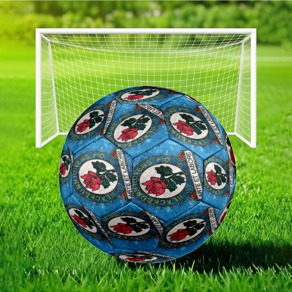 Rovers Crest Football Club Printed Size 5 Soccer Ball - Durable, Machine-stitched, Soft and Comfortable, Suitable for Training and Matches Gift