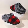 Fashion Faux Fur Slippers for Women Indoor Non Slip Plaid Plush Slides Woman Keep Warm Fuzzy Winter Shoes for Home