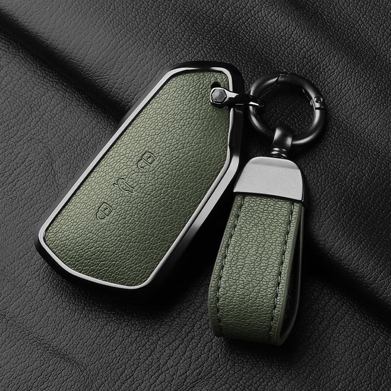 AAABP1 Goatskin Car Key Case Cover For Volkswagen Golf 8 MK8 ID.3 ID.4 Cupra Skoda Octavia A8 SEAT Leon MK4 2020 2021 Formentor Tarraco