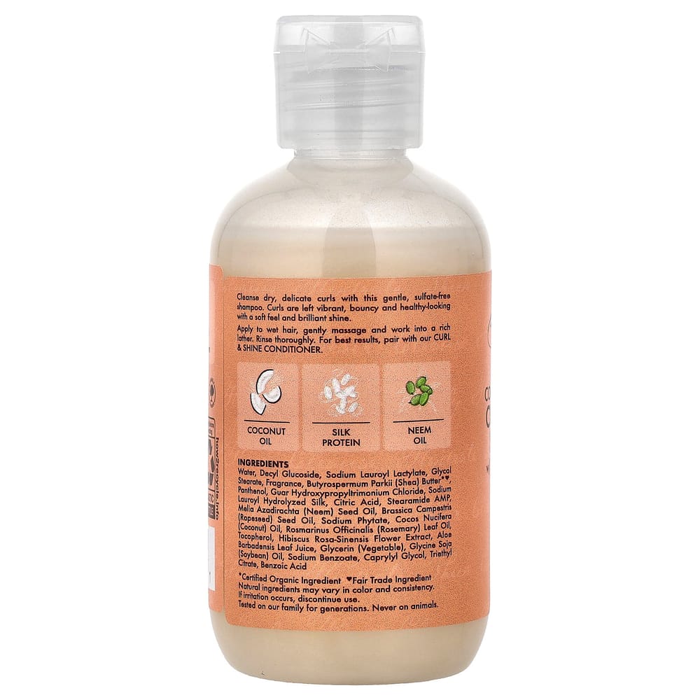 Шампунь SheaMoisture Curl & Shine для густых кудрявых волос, Кокос и Гибискус, 95 мл (3,2 жидких унции)