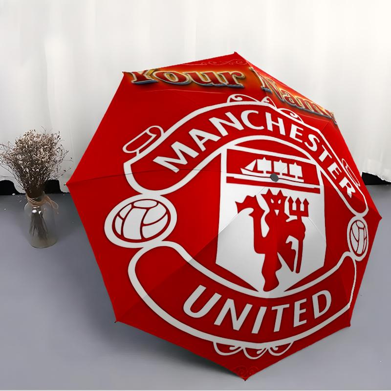 Personalized Name M-Manchester Print Umbrella, UV Shielding. It Has Eight Sturdy Ribs for Outdoor Use And Perfect As a Holiday Gift