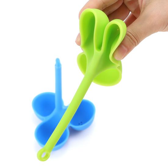 Egg Poacher Food-Grade 3 Holes Temperature Resistance Silicone Egg Cooker Egg Holder Cup Cooking Accessories