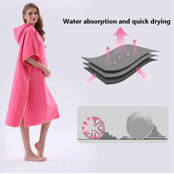 Новый пляжный быстросохнущий халат унисекс для взрослых, солнцезащитный и ветрозащитный халат, плащ с капюшоном, пляжное полотенце