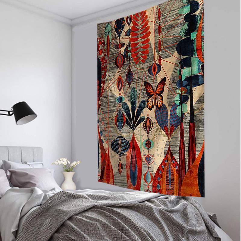 Гобелен с бабочкой и цветком, настенный индийский художественный пляжное полотенце, богемный психоделический матрас, домашний декор для спальни