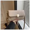 Retro Solid Color Love Hardware Decoration Casual Design Popular Shoulder Messenger Small Square Bag