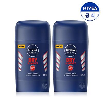 Nivea Men Дезодорант-карандаш Dry & Impact 50mlX2, 50 мл, 2
