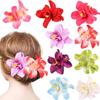 Double Flower Orchid Hair Clip Big Chiffon Artificial Flower Hair Clip Beach Wedding Party Flower Hair Accessories for Women