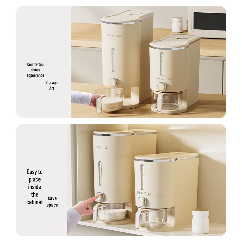 ZISIZ Slim Rice Dispenser & Storage Bin