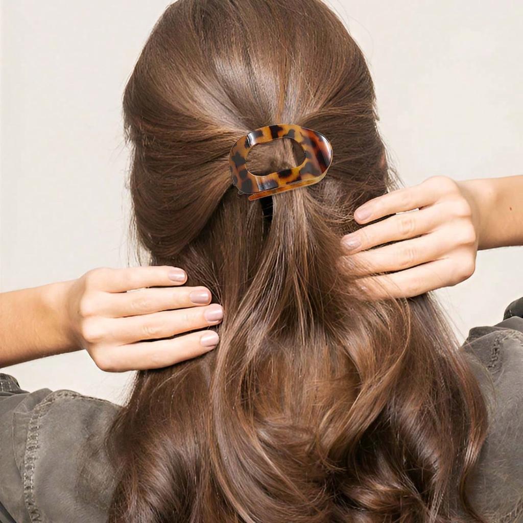Новая 1 шт. Желтая леопардовая овальная заколка-пластина для волос, изогнутая заколка для хвоста, плоская заколка-уточка, декоративная парикмахерская
