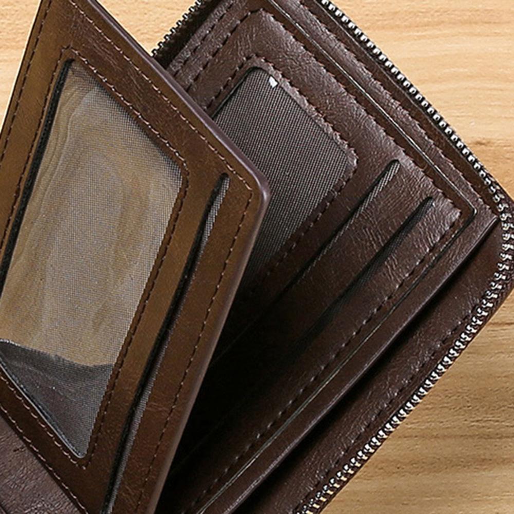 Men's Wallet Casual Zipper Wallets Card Holder Male Synthetic PU Purse Coin Purse Personalized Wallet