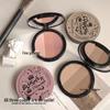 MaxfineE 3-Color Contour Disc: Delicate Blush, Matte Nose Shadow, Brightening Highlight Powder. Perfect for Novice Use.