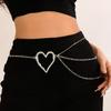 Сладкая и крутая преувеличенная большая цепочка на талию с сердцем, женская, индивидуальность, металлическая тонкая цепочка, цепочка на тело, бодичейн