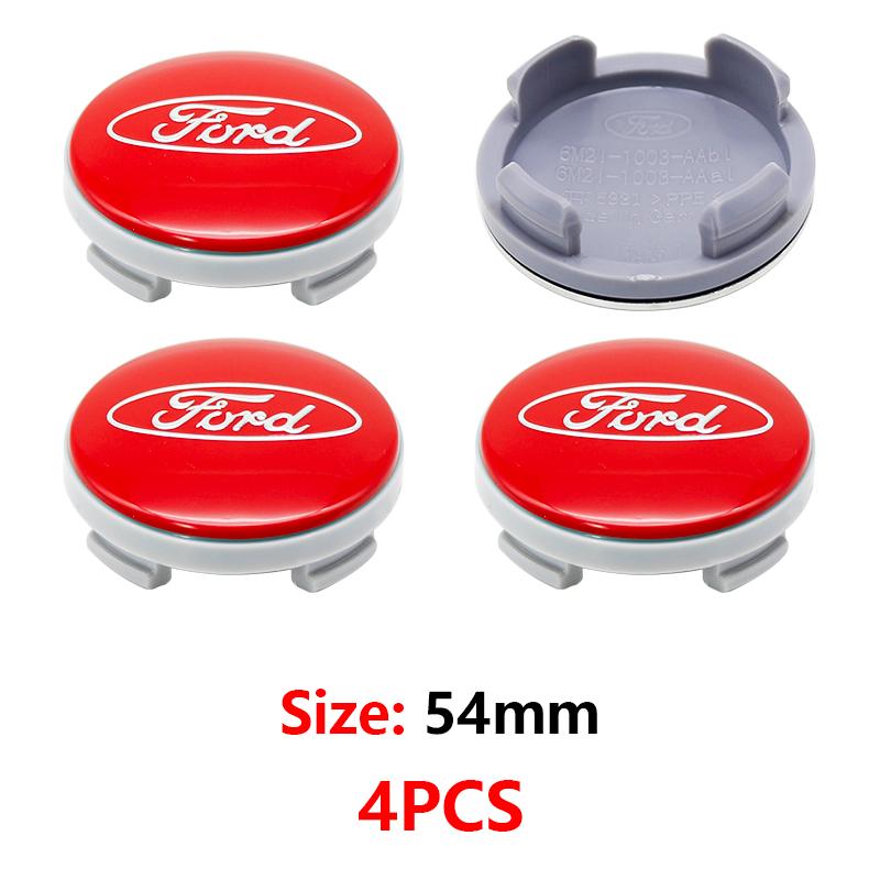 BQYI9 4PCS 54mm Car Wheel Center Hub Caps Rim Cover For Ford Focus Mondeo Mustang Fiesta Kuga MK2 Everest Escape MK3 MK4 Accessories