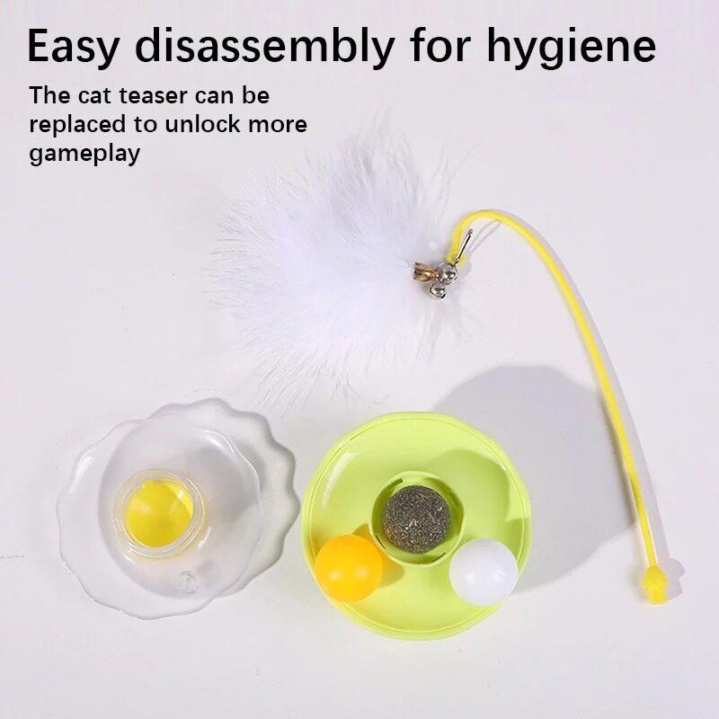 Игрушки для кошек, неваляшки, кошки, котята, интерактивные, устойчивые к укусам, поворотные плюшевые перья, игрушка для домашних животных с кошачьей мятой, упражнения для домашних кошек и котят