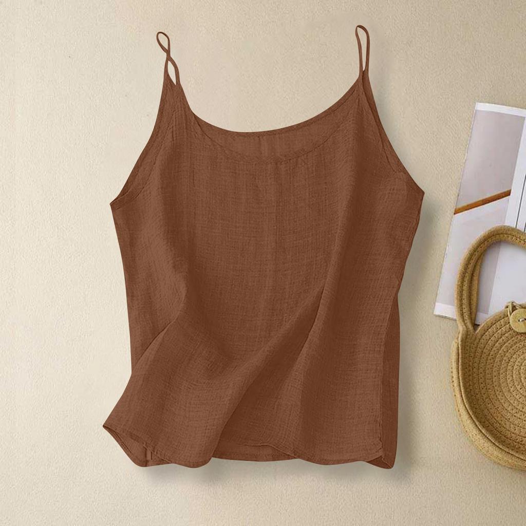 Женский топ-комбинезон без рукавов с основой из хлопка и льна