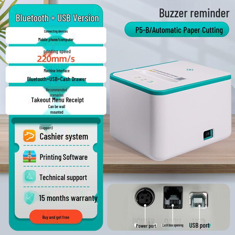 Bluetooth Thermal Receipt Printer for Kitchen & Front Desk Orders