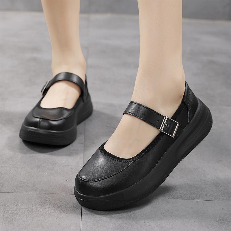 2025 Spring Mother Shoes Leather Surface Sports Soft Sole Elderly Shoes Comfortable Non-slip Grandma Shoes Velcro Middle-aged and Elderly Women's S