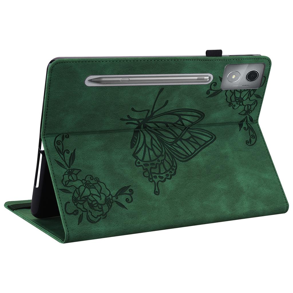 For Lenovo Tab P12 Pro 12.7 2025/Xiaoxin Pad Pro 12.7 (2025) Case Butterfly Flower Imprint PU Leather Tablet Cover with Card Slots