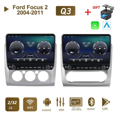 Автомобильное радио на базе Android для Ford Focus 2 2004-2011 с кнопочной ручкой 10-дюймовый мультимедийный плеер с навигацией GPS Carplay 2 + 32 ГБ