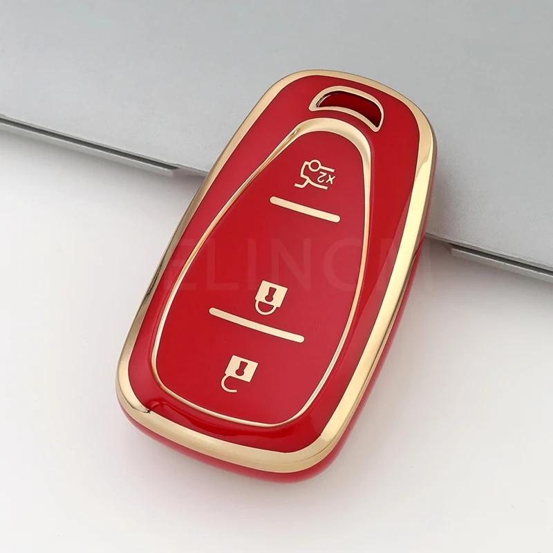 AABHK1 2/3 Buttons Remote Smart Key Case for Chevrolet Spark Camaro Volt Bolt Trax Malibu Cruze TPU Car Key Shell Keychain Auto Cover
