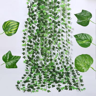 Зеленая лоза, искусственные растения, домашний декор, подвесные искусственные цветы, гирлянда с листьями для свадебной вечеринки, украшение для сада, комнаты, на открытом воздухе 