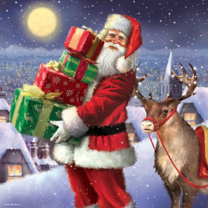 Санта-Клаус DIY 5D алмазная живопись полная круглая дрель стразы мозаика Рождественская Алмазная вышивка наборы крестиков настенное искусство