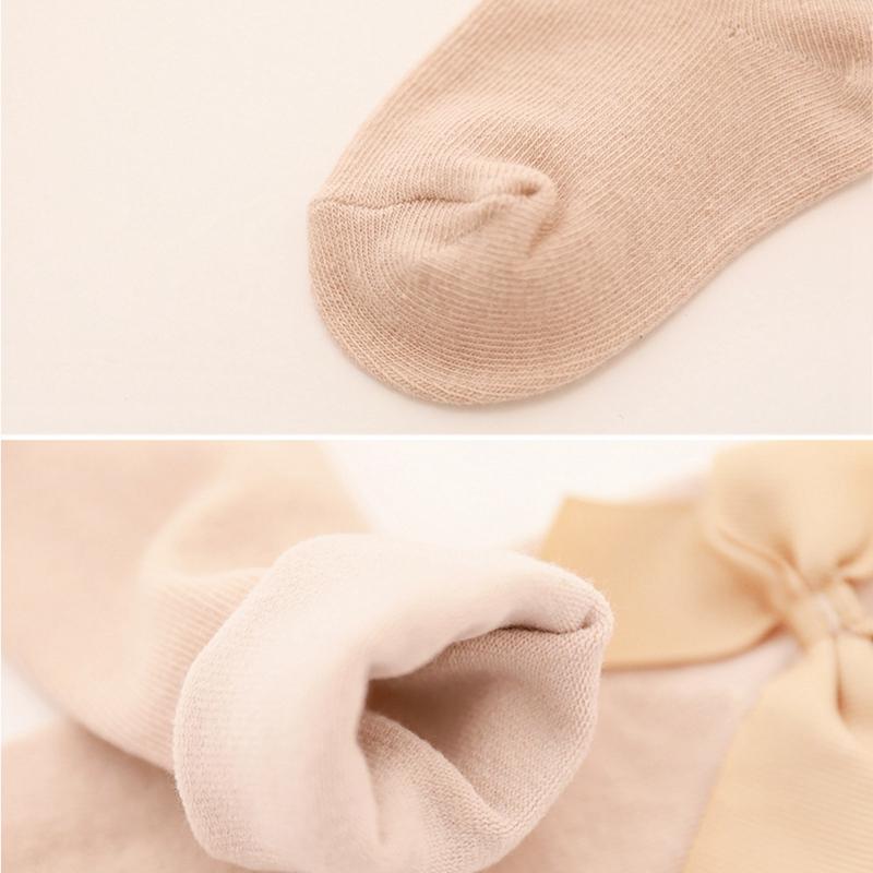 Детские носки, носки средней длины для девочек, однотонные детские носки с бантом