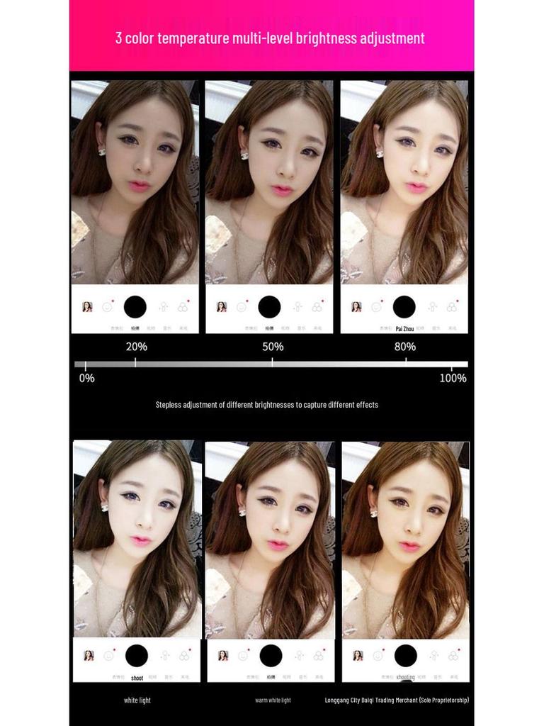 Live Streaming Phone Stand with HD Fill Light and Multifunctional Tripod