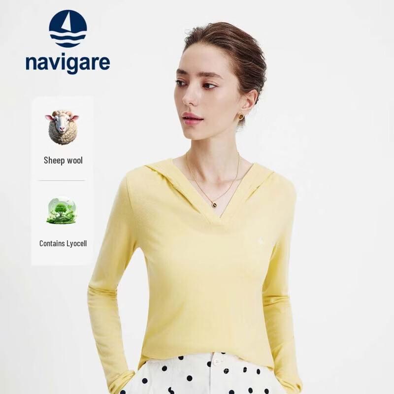 Navigare Женская вязаная футболка с капюшоном и длинным рукавом