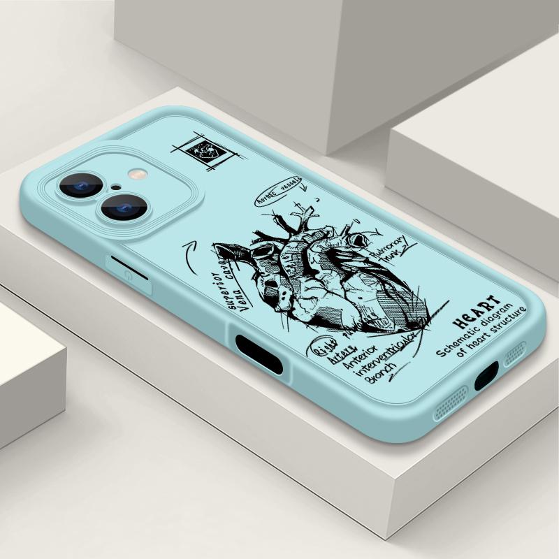 Матовый чехол из ТПУ с рисунком в виде сердца для iPhone 16 Pro Max 15 Pro 14 13 12 11 XS XR 8 7, защита линз, противоударный мягкий силиконовый чехол для телефона