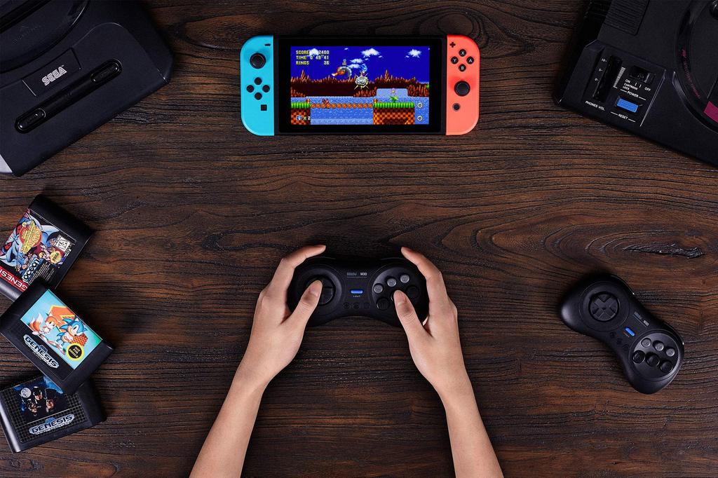 8Bitdo M30 Bluetooth Gaming Controller 6-Button Gamepad with Brooch for NS Switch, Windows, Android, macOS, Steam, and Respberry Pi