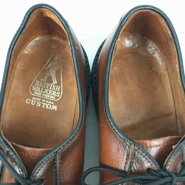 70s-80s USA Vintage Rare BRITISH WALKERS Plain Toe Business Shoes Brown size 9D 26.5-27.0 Men's(USED)