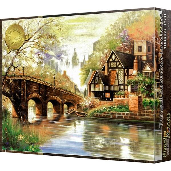 Puzzle Korea Lakeside Mansion Jigsaw Puzzle, 1000 Pieces, Mixed Colors Jigsaw Puzzle, Childrens Games, Educational Toys