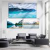Landscape Oil Painting Snow Mountain Blue Lake Water Art Canvas Painting Living Room Corridor Office Home Decoration Mural No Frame