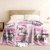 1pc Sanrio Hello Kitty Flannel Blanket 2D Print All Season Warm Soft Throw for Bedroom Living Room Camping Travel Home Decor Hol