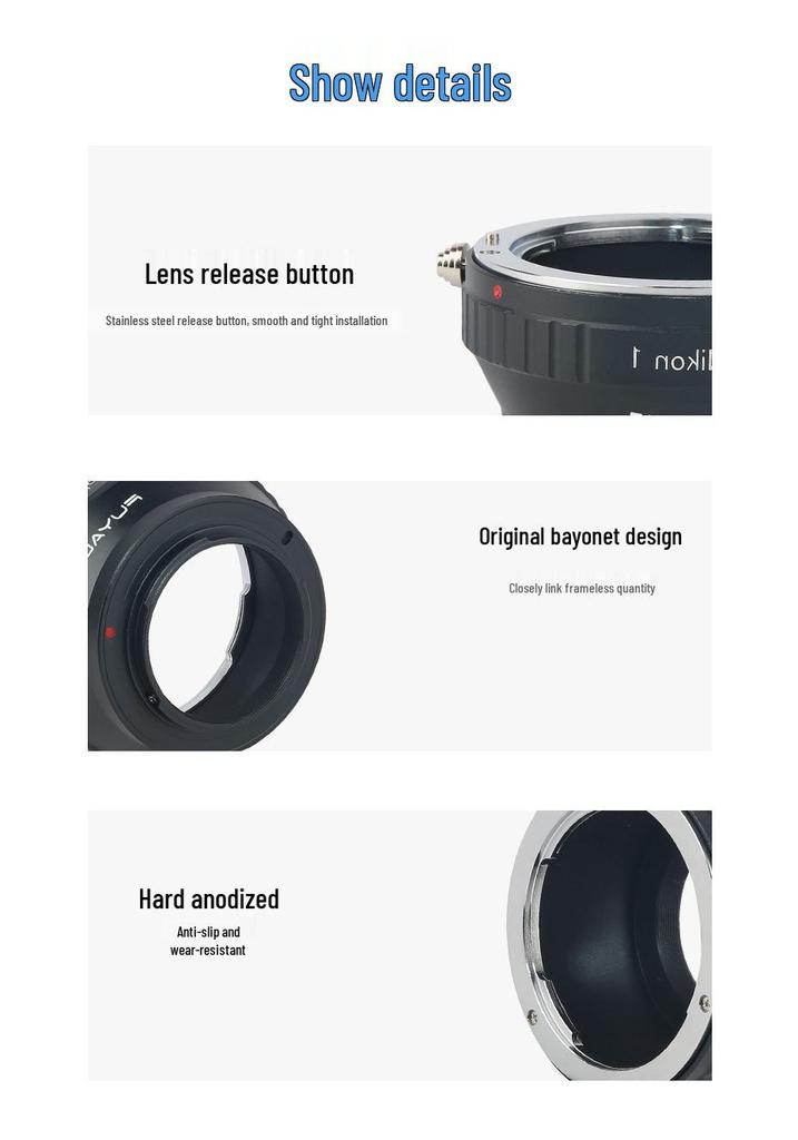 PK-N1 Lens Adapter for Pentax PK Lenses to Nikon 1 J1, V1, J2 Mirrorless Cameras