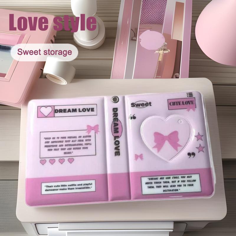 Letter Print 3 Inch Kpop Binder Round Hollow Photocard Holder Show Up Now Ins Photo Album Idol Cards Collect Book 40 Pocket